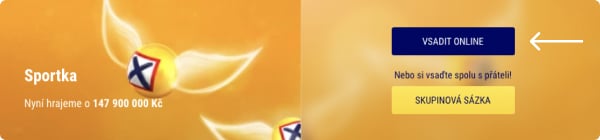 1. Krok - Vsadit Sportku online