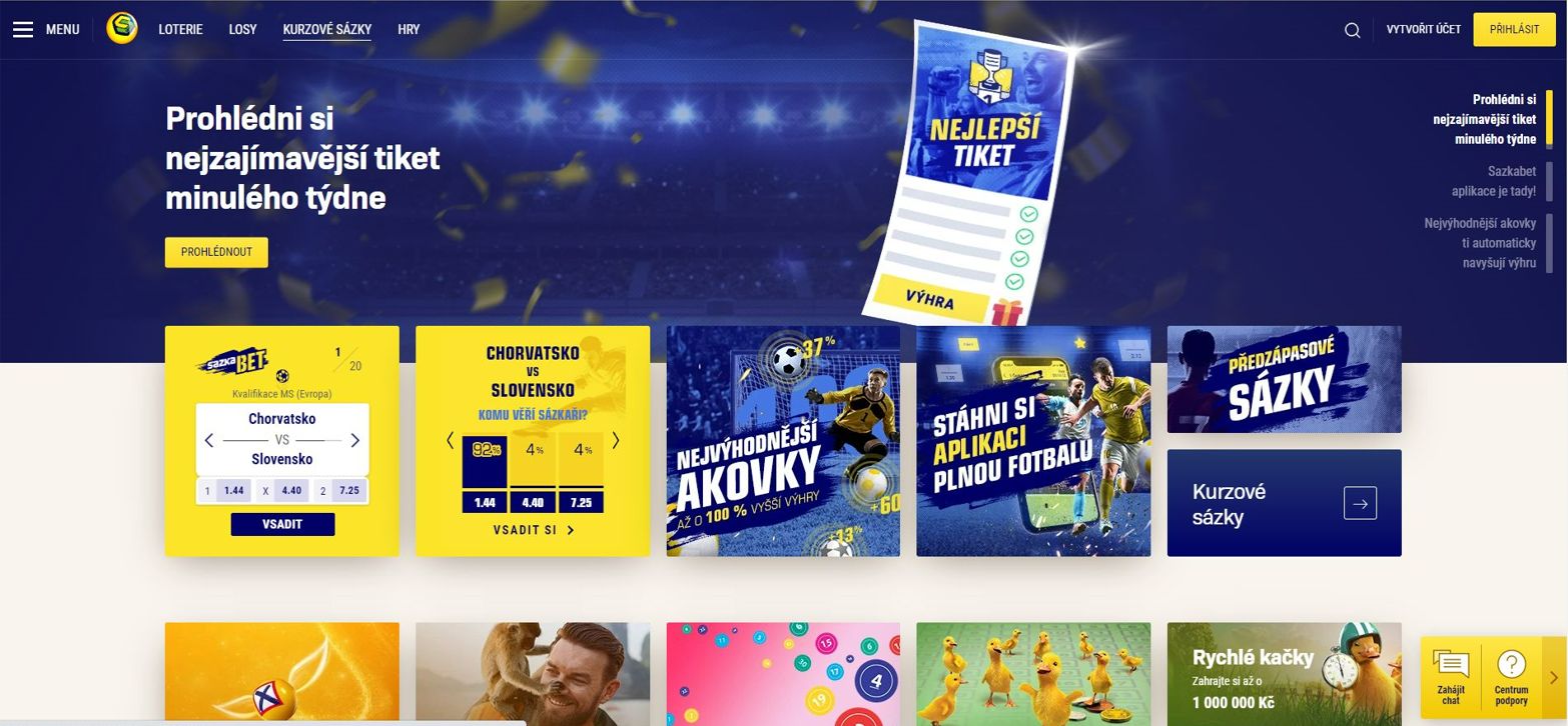 sekce sázení u sazky