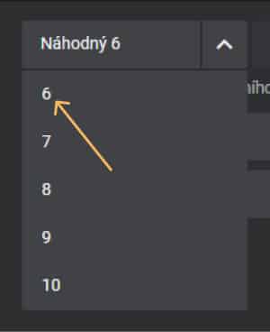 Náhodná čísla ukázka Lucky Six