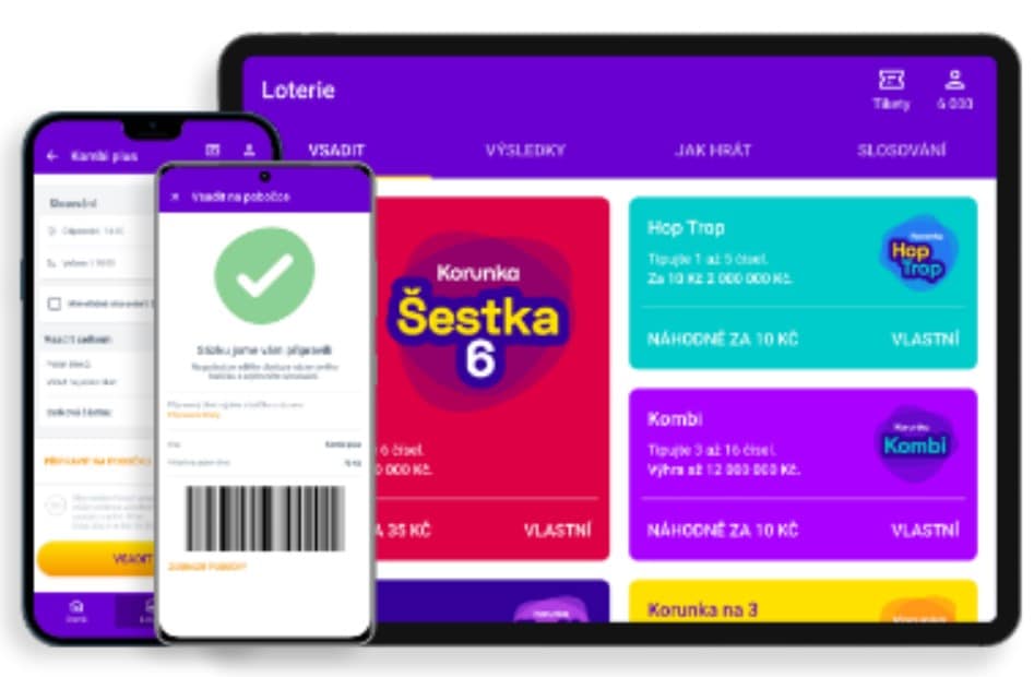 Mobilní aplikace loterie korunka