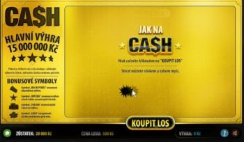 Cash 500 stírací los přední strana nesetřená