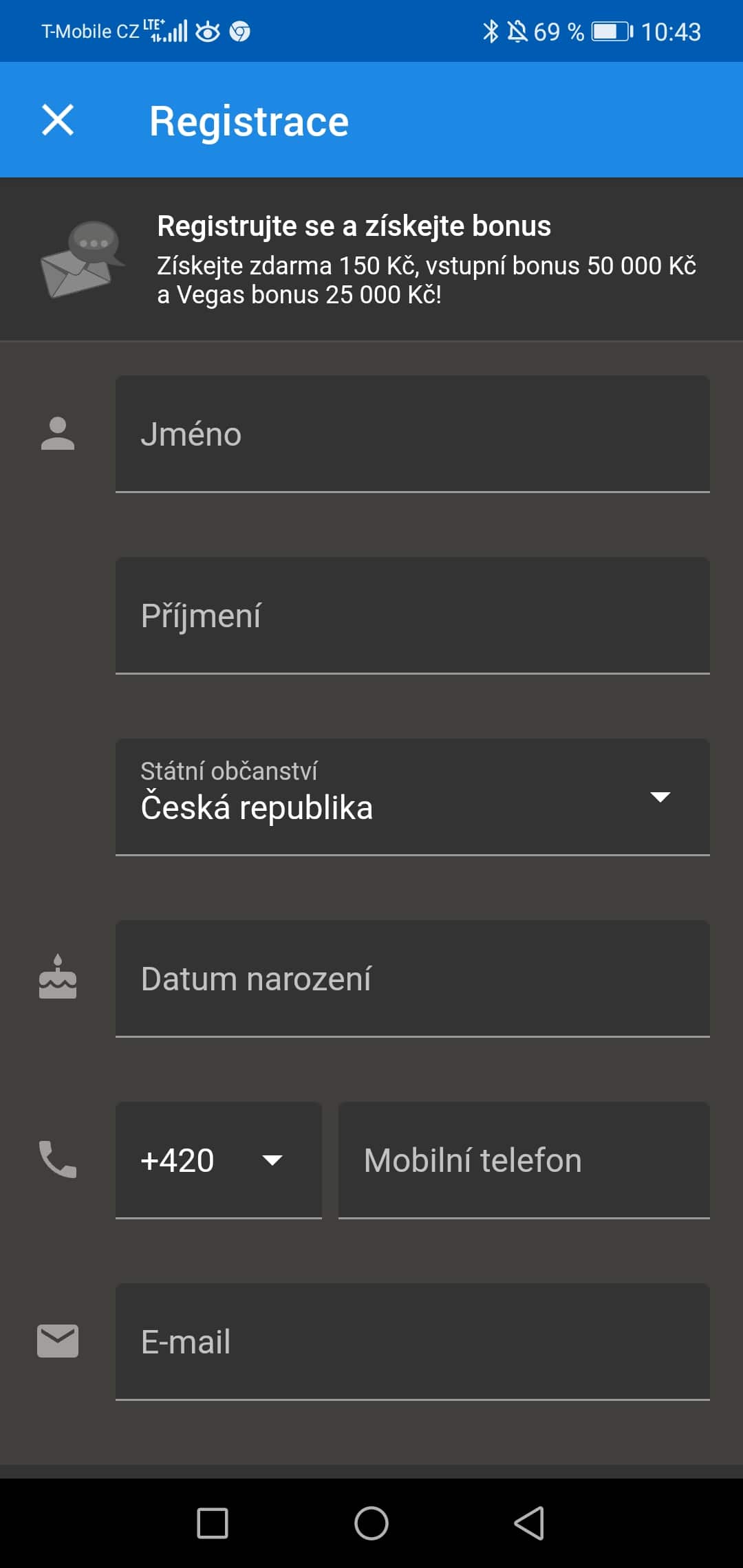 Registrace do Tipsportu přes mobil nebo tablet