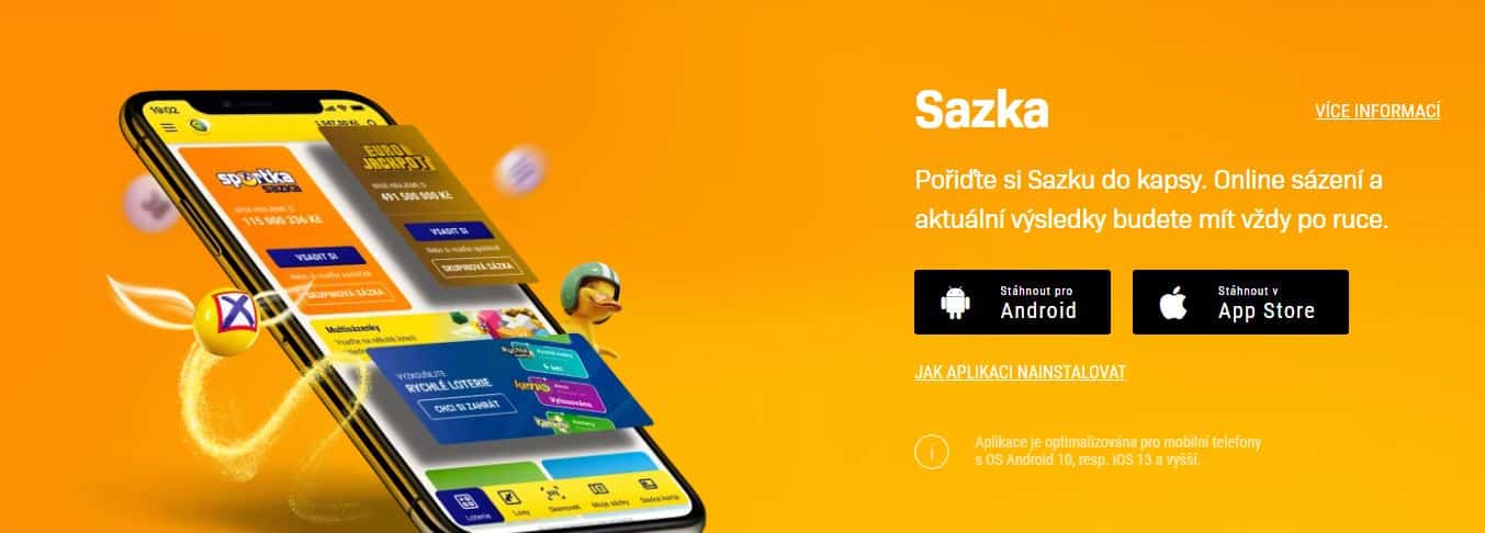 Sazka aplikace loterie