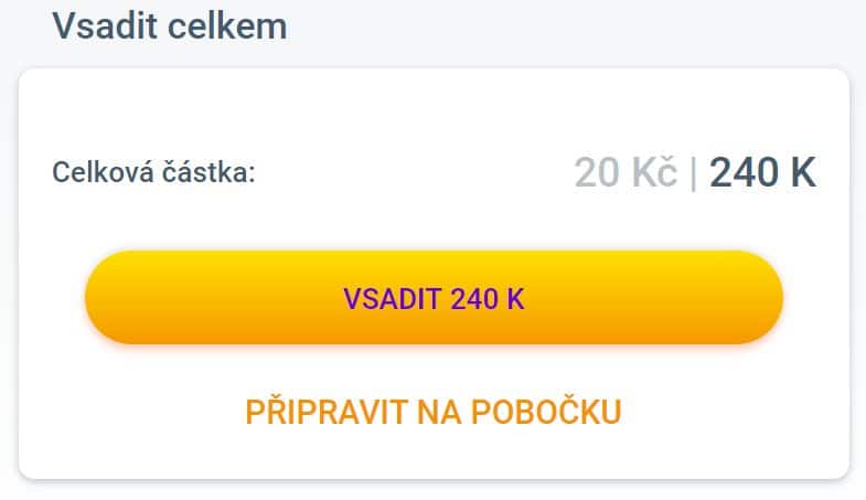 Sázka v bonusových penězích Korunka