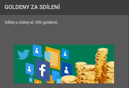 Bonus goldeny za sdílení Chance