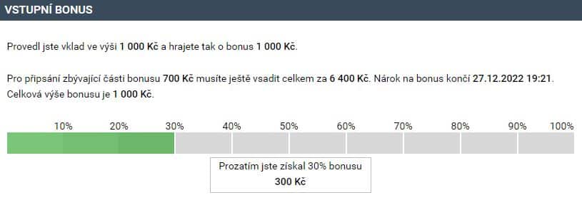 Vstupní bonus Tipsport plnění podmínek