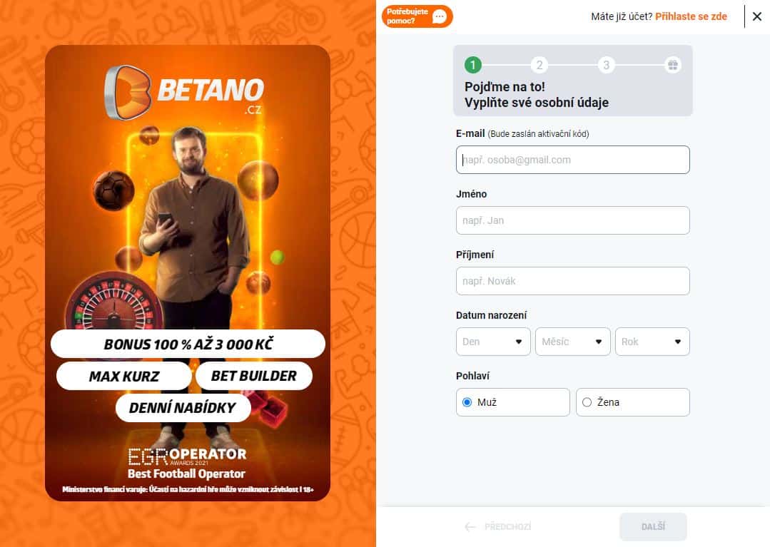 Registracni formular