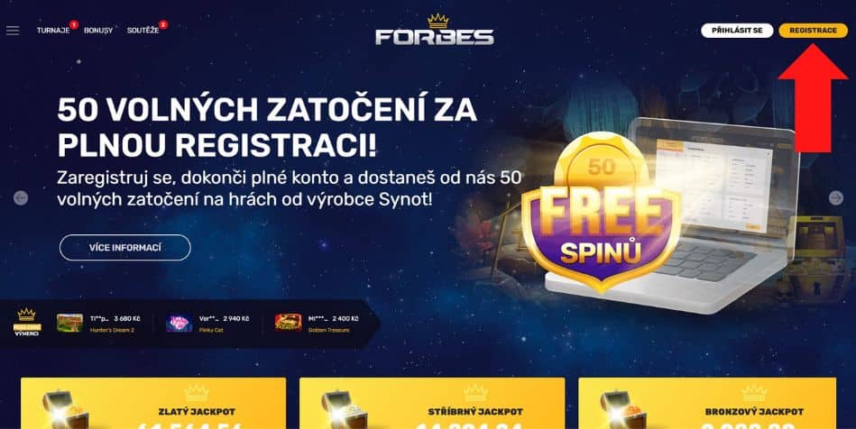 Registrace do Forbes casina