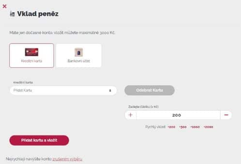 Vklad peněz do LuckyBet casina