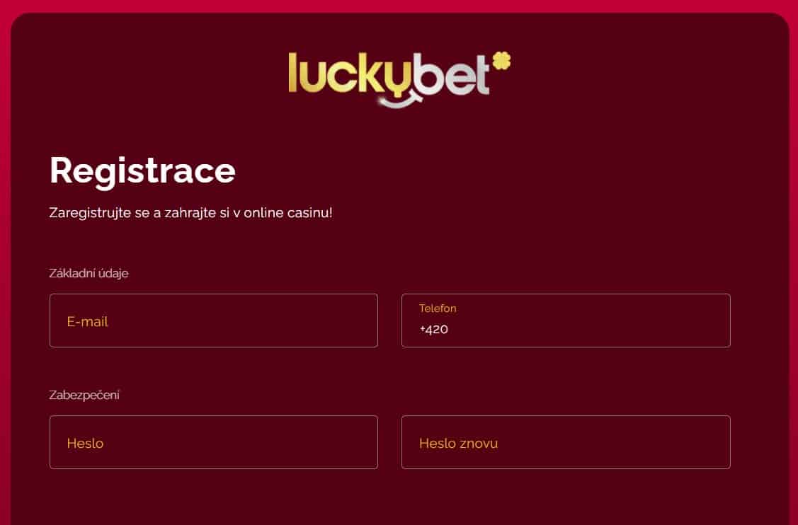 Registrace v casinu LuckyBet