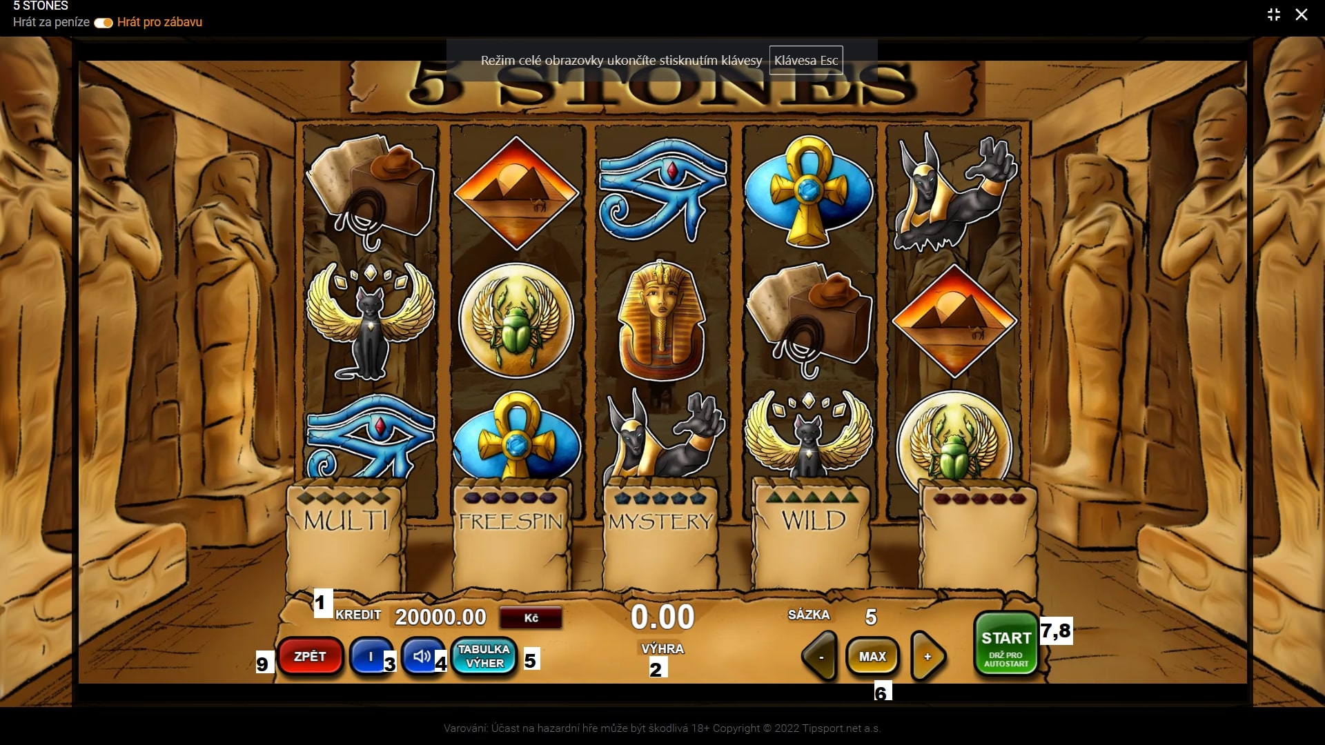 Jak hrát automat 5 STONES