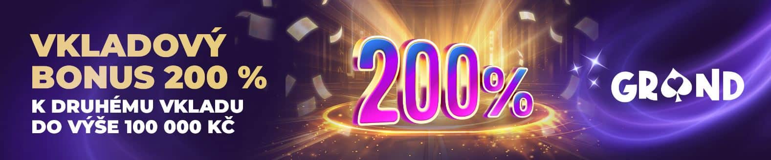 Bonus 200 % za vklad v casinu Grandwin
