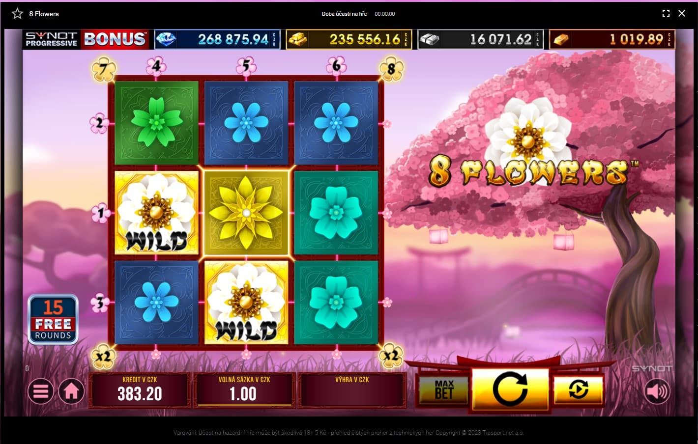 Tipsport volná zatočení 8 flowers