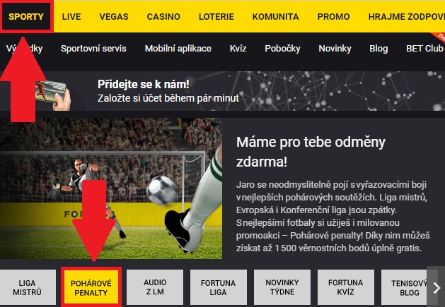 Fortuna penalty navod