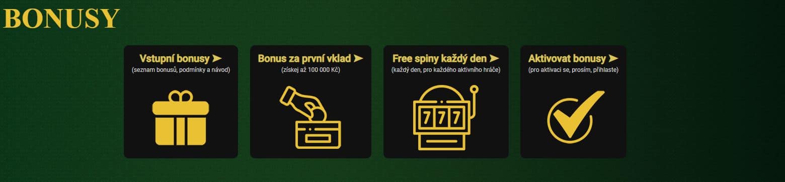 Bonusy na Casinu Kartáč