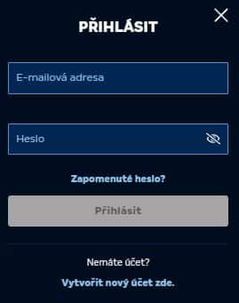 Přihlašovací okno MerkurXtip