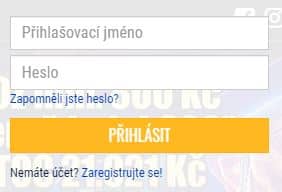 Přihlašovací okno v Herně U Dědka