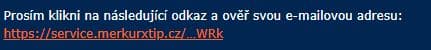 ověření e-mailu MerkurXtip