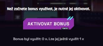 Aktivace bonusu Tokyo casino