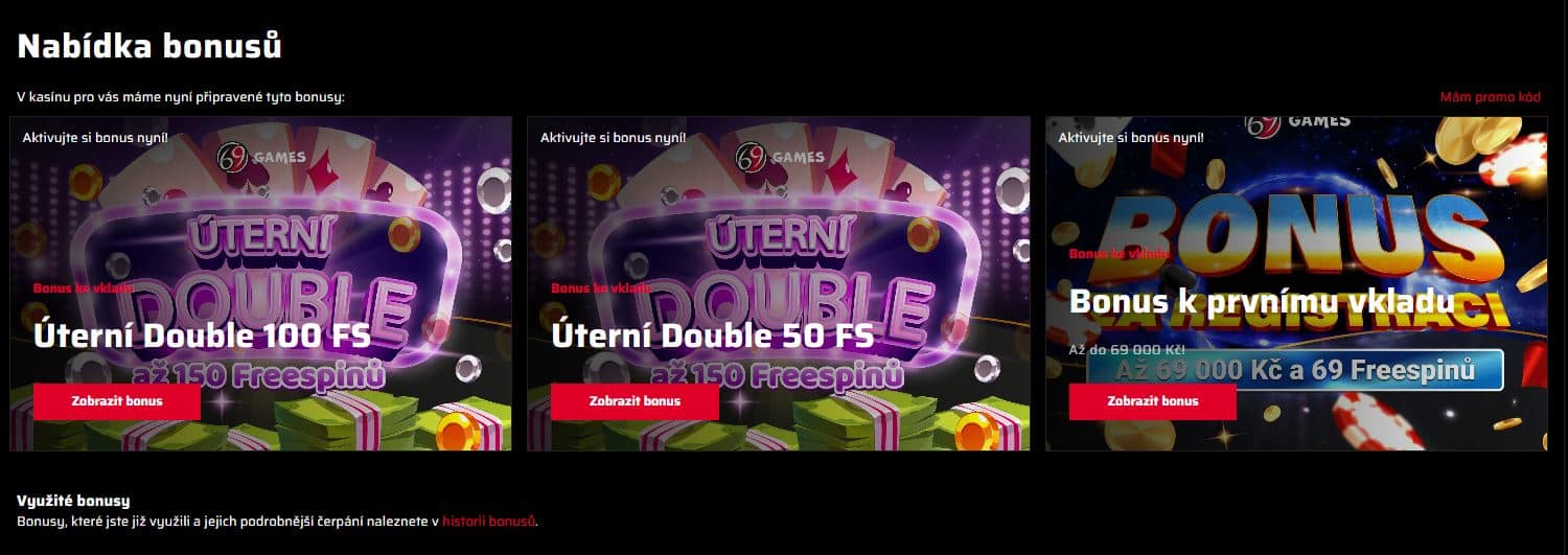 Bonusy 69Games casino