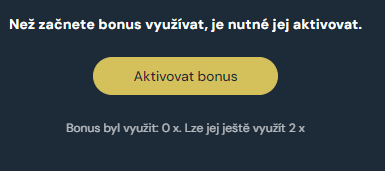 Aktivace bonusu na Vsaď a Hrej