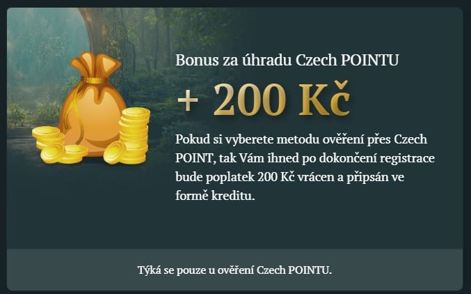 Bonus 200 Kč Czech Point casino Kartáč