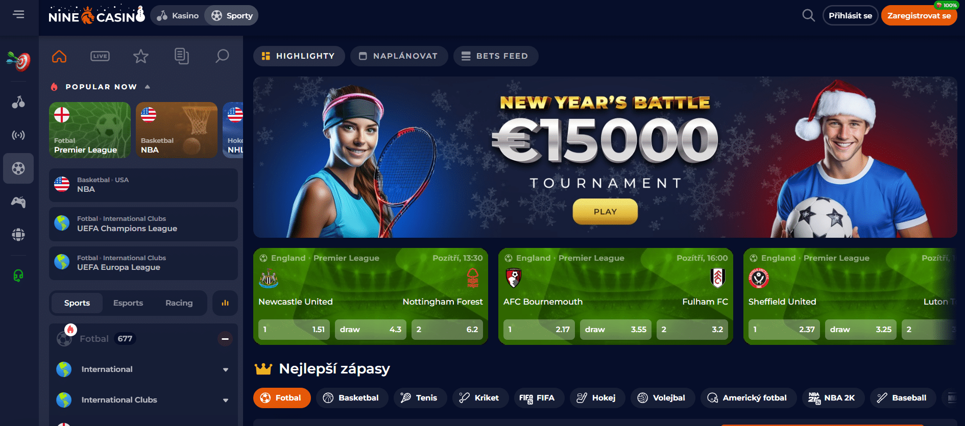 Sázková kancelář Nine Casino