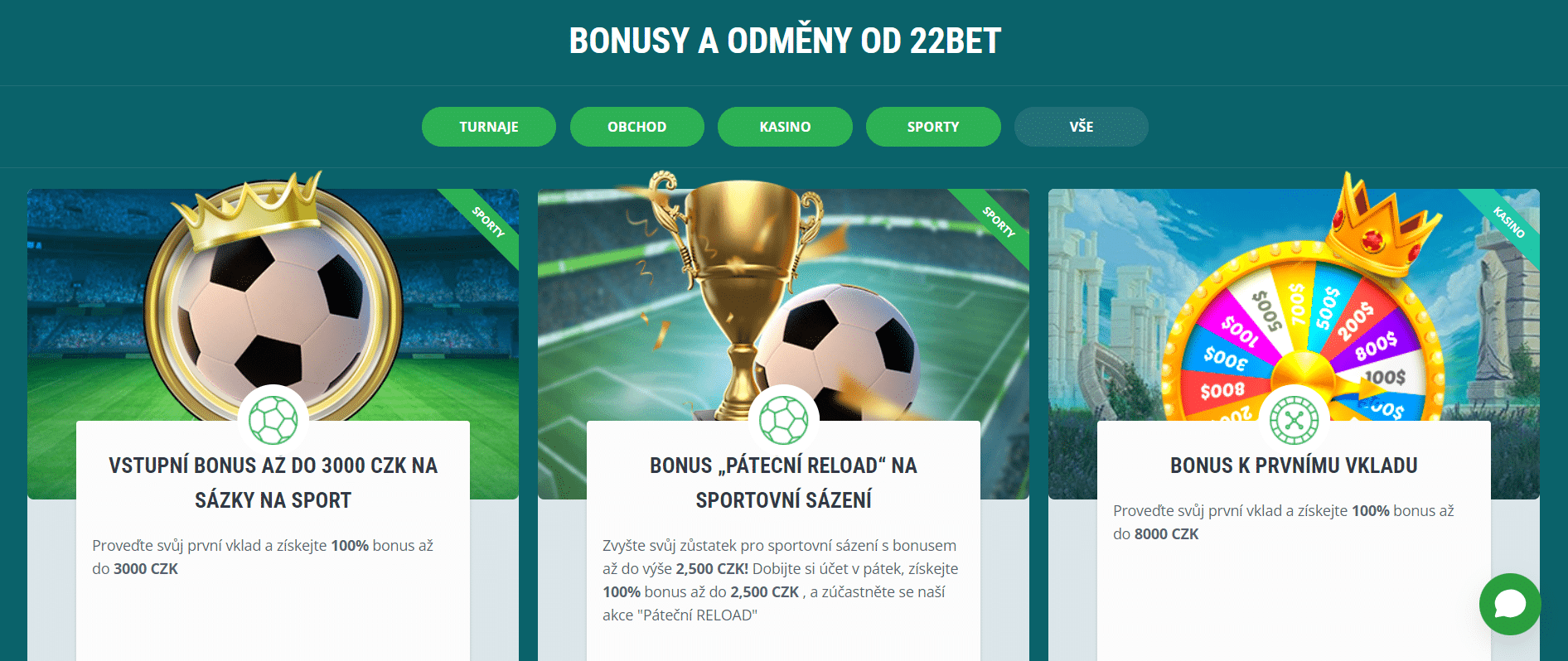 22Bet bonusy