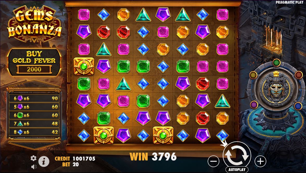 Hra Gems Bonanza od výrobce Pragmatic Play