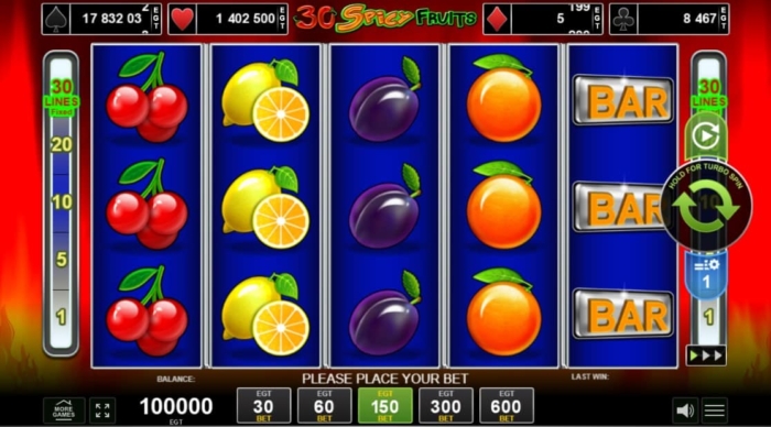 Hra 30 Spicy Fruits od Amusnetu
