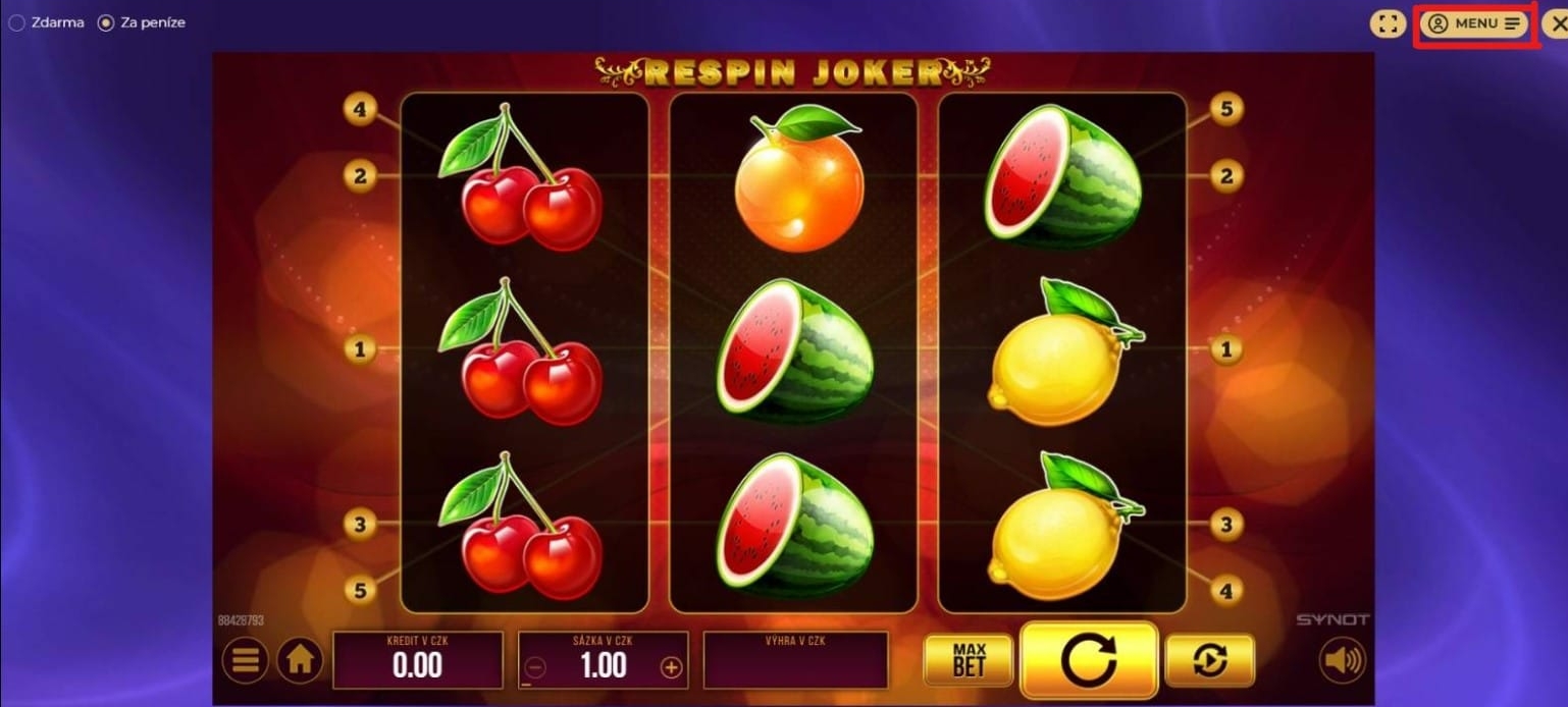 Herní menu