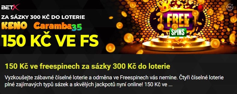 Free spiny za loterie v BetX