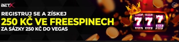 250 Kč ve free spinech v BetX