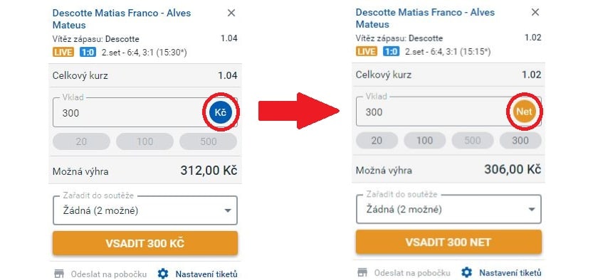 Převod netů na peníze u Tipsportu