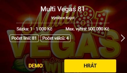 Multi Vegas 81 demo Fortuna