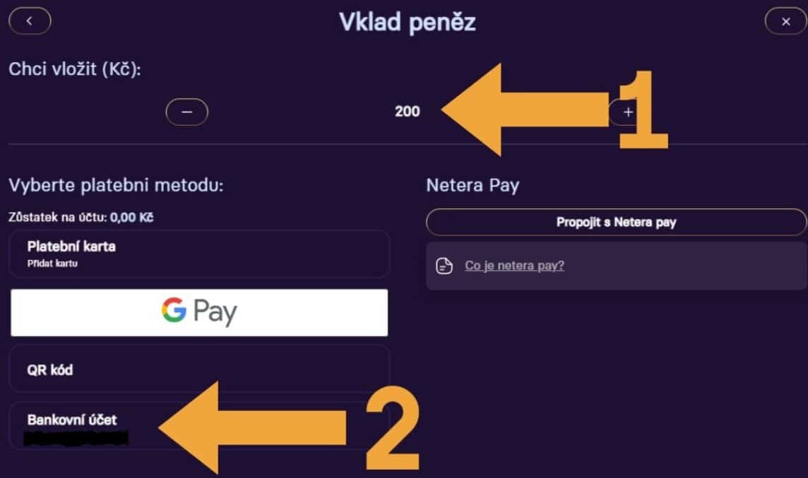Okno vklad peněz