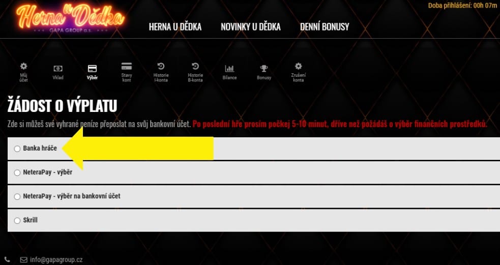 Výběr možnosti