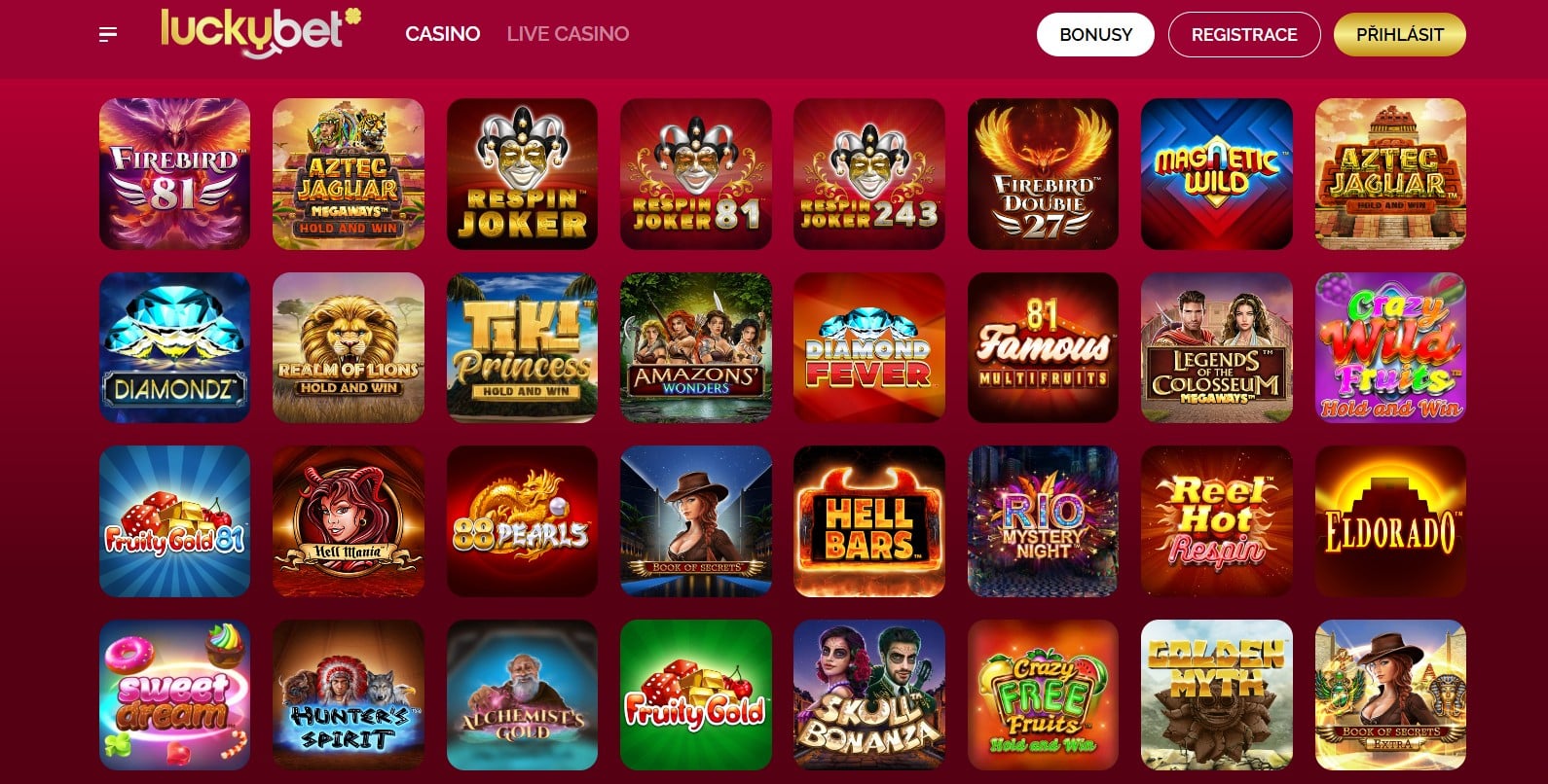 LuckyBet Synot hry