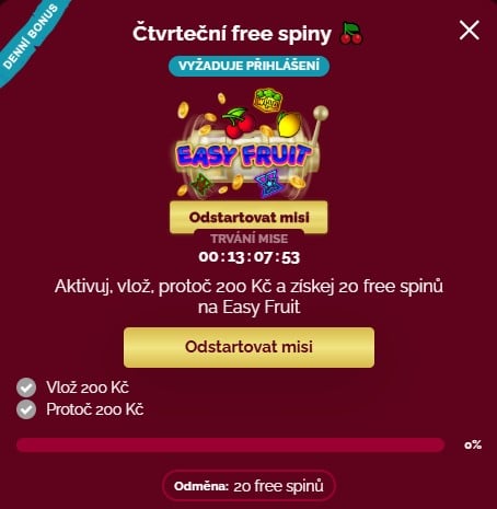 Odstartovat misi v Luckybet