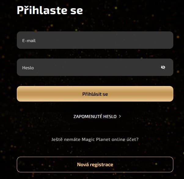 Přihlášení u Magic Planet
