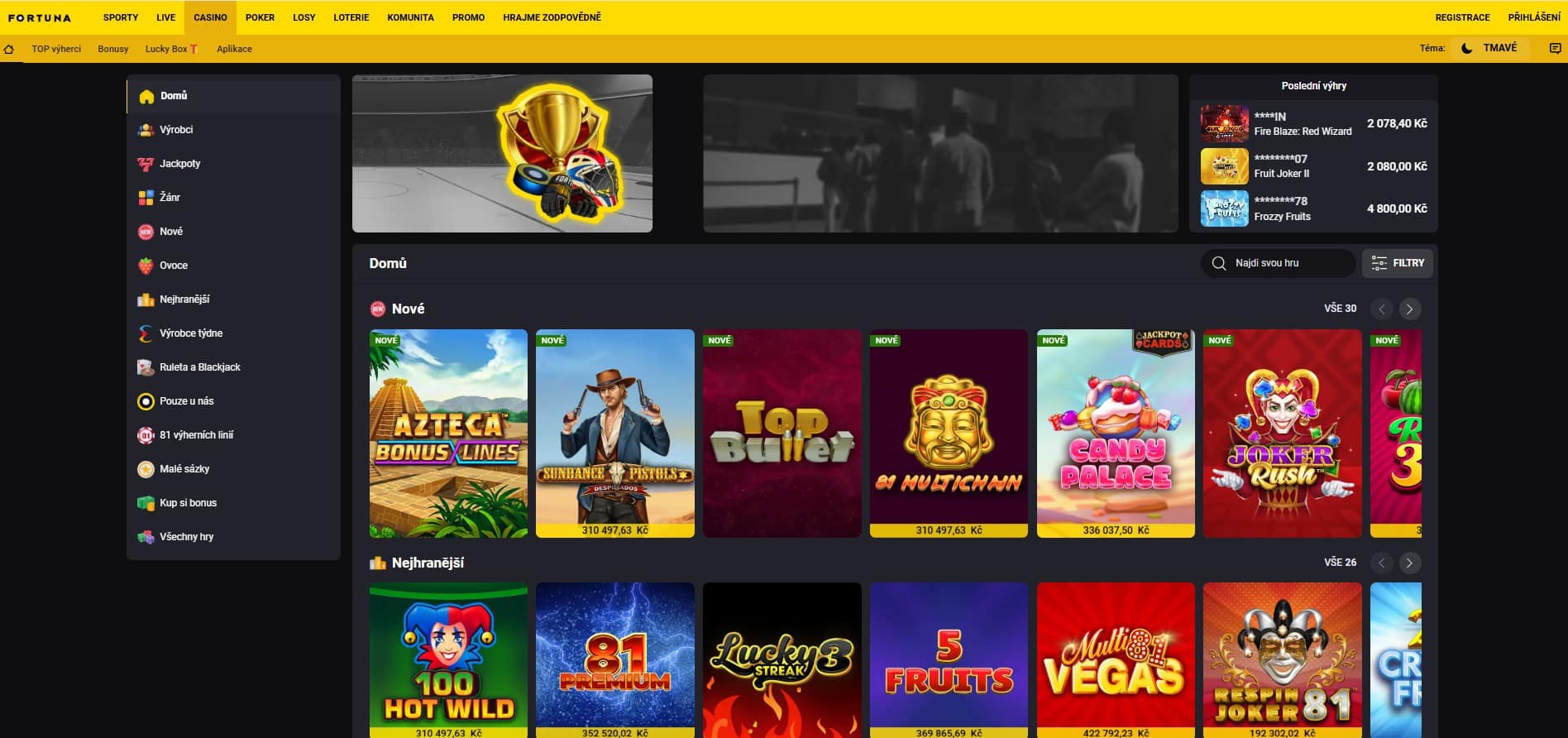 Webové stránky casino Fortuna
