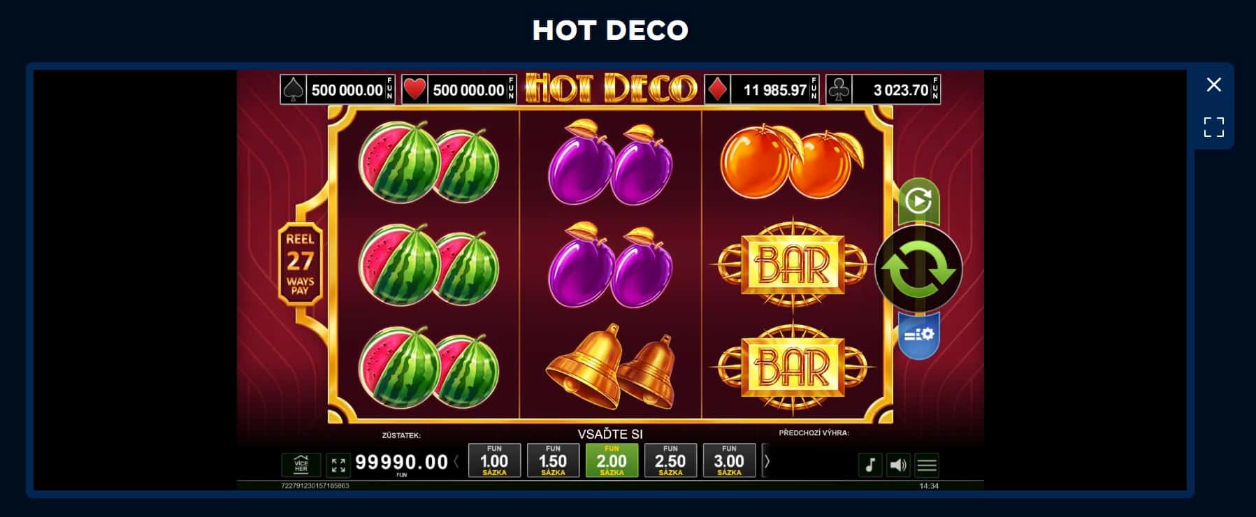 Hot Deco automat demo