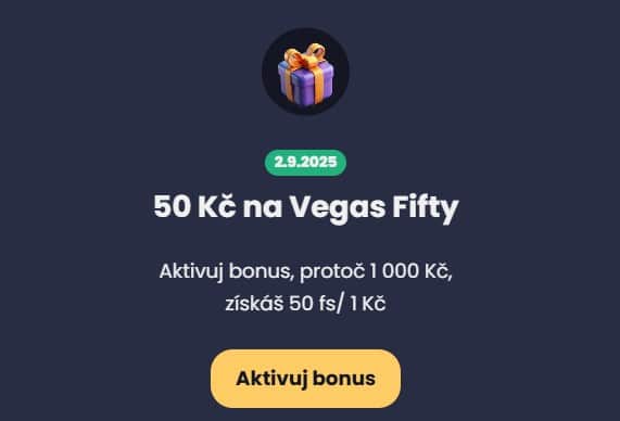 50 Kč na Vegas Fifty eCasino