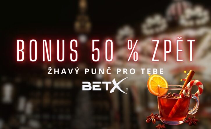BetX bonus 50 % zpět
