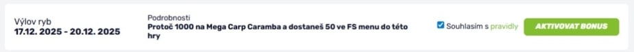 Výlov ryb bonus na fBET
