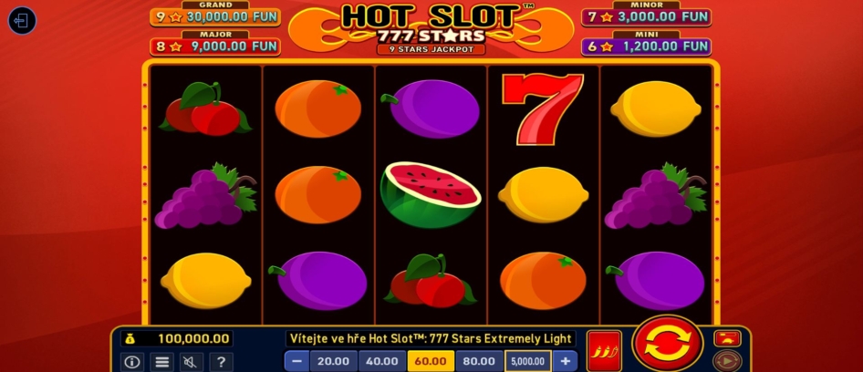 Hot Slot 777 Stars Extremely Light od Wazdan