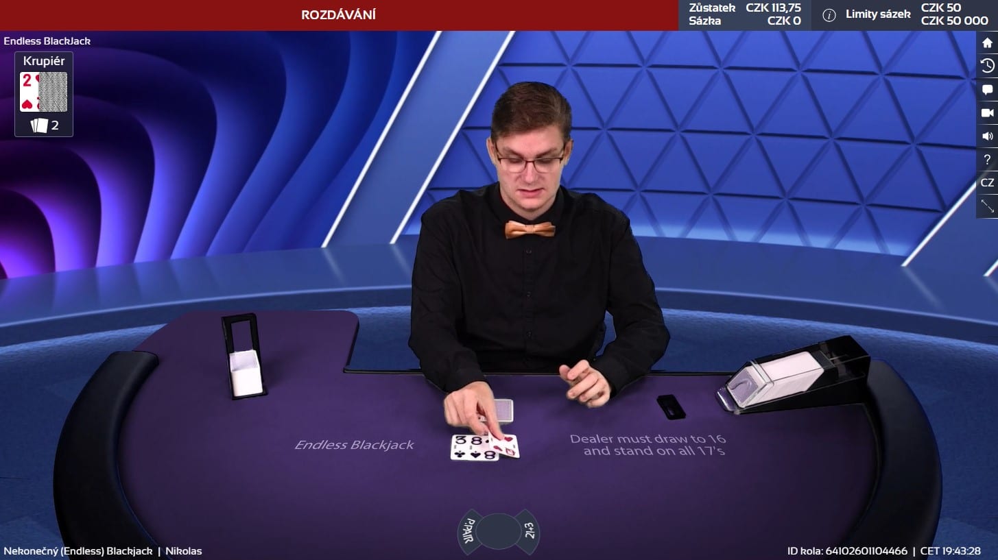 Live casino Kartáč Blackjack