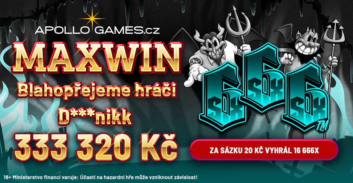 výhra na automatu sixsixsix v Apollo Games